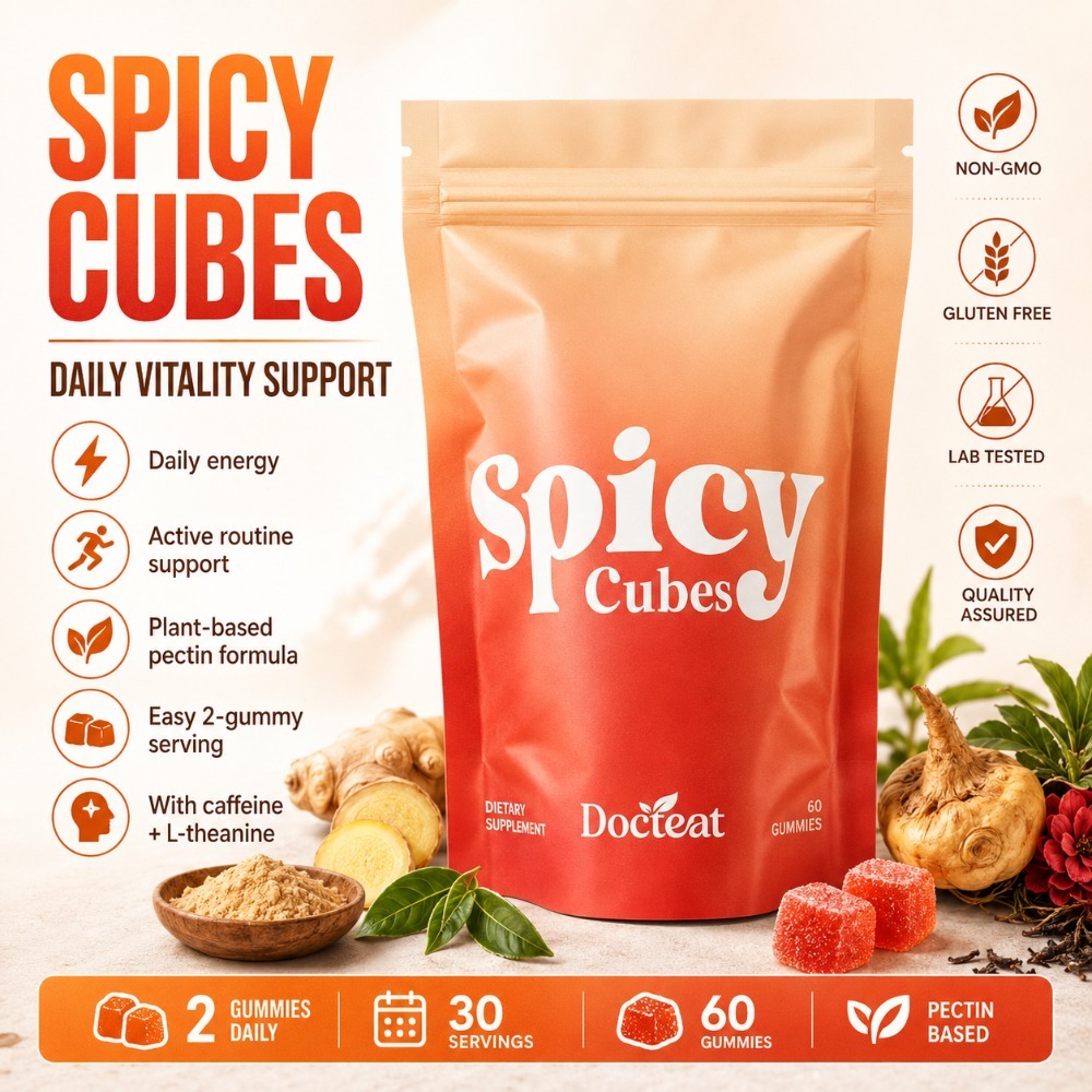 Green Herbal Wellness - Docteat Spicy Cubes Gummies 60 Count